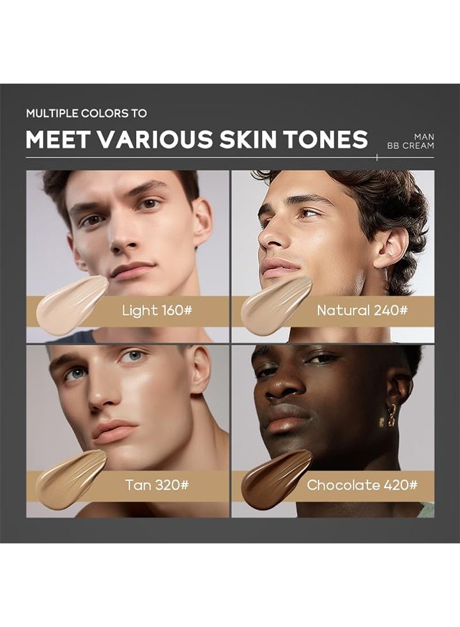 Laikou Men BB Cream SPF 15 PA++, Full-Coverage Foundation & Concealer, Mens Face Moisturizer Cream Evens Skin Tone, Oil Control and Cover Flaws, Natural Finish for All Skin Types, Natural 240 - Image 5